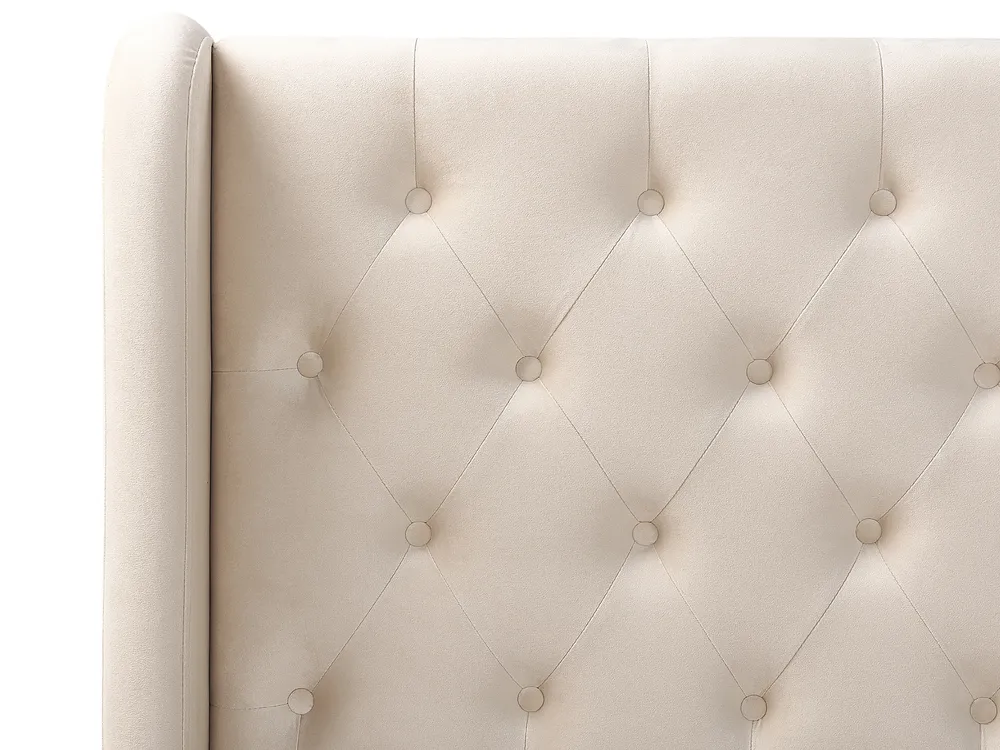 Bett mit Lattenrost Samtstoff FORBACH 160 x 200 cm Beige_843880