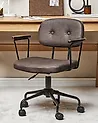 Desk Chair ALGERITA Faux Leather Dark Brown