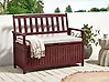 Garden Bench with Cushion SOVANA 120 cm with Storage Acacia Wood Light Grey