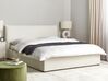 Buklé postel s úložným prostorem 160 x 200 cm krémově bílá LAVAUR_913347