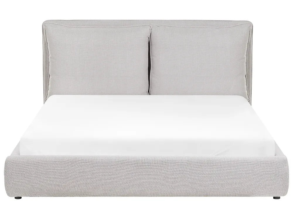 Bett mit Lattenrost Stoff BAJONNA 160 x 200 cm Hellgrau_1007183