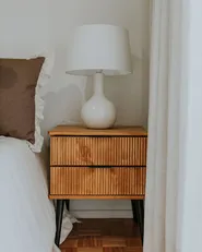 2 Drawer Bedside Table TIMMINS Pine Wood Brown_973202