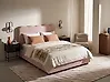 Ottoman Bed NANTERRE Fabric Pastel Pink 140 x 200 cm (EU Double)