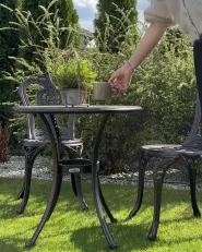 Set of 2 Garden Chairs BOVINO Metal Dark Brown_1073011