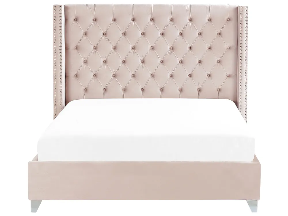 Bed Velvet LUBBON 180 x 200 cm (EU Super King) Pastel Pink_832466
