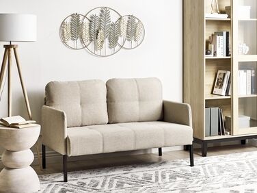 2 Seater Fabric Sofa Beige LAHTI