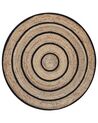 Round Area Rug ⌀ 140 cm Beige with Black BUKSE_848390