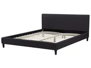 Bed with LED Fabric FITOU 180 x 200 cm (EU Super King) Black_877067