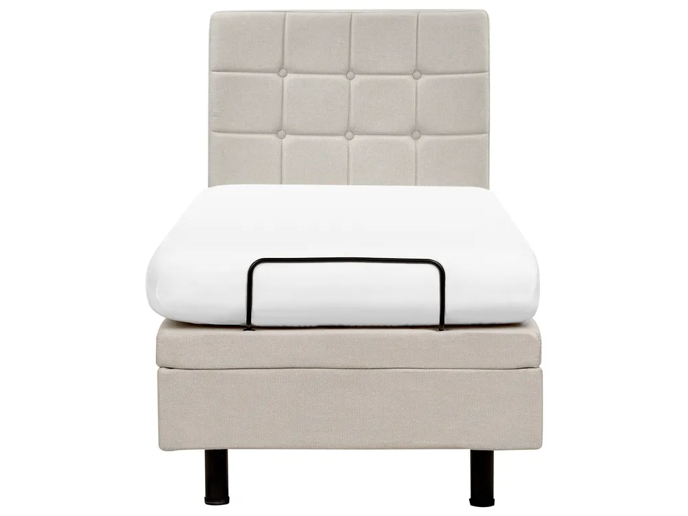 Adjustable Bed Fabric DUKE 80 x 200 cm (EU Small Single) Light Beige_973399