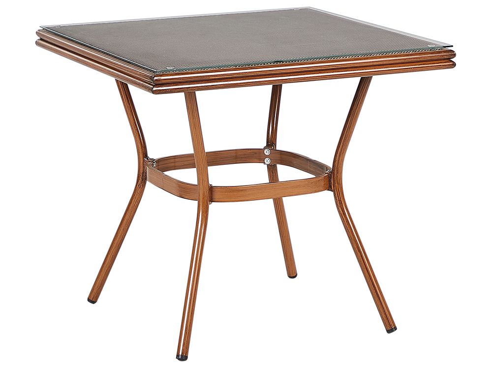 Garden Dining Table CASPRI II 80 cm 80 cm Glass Grey