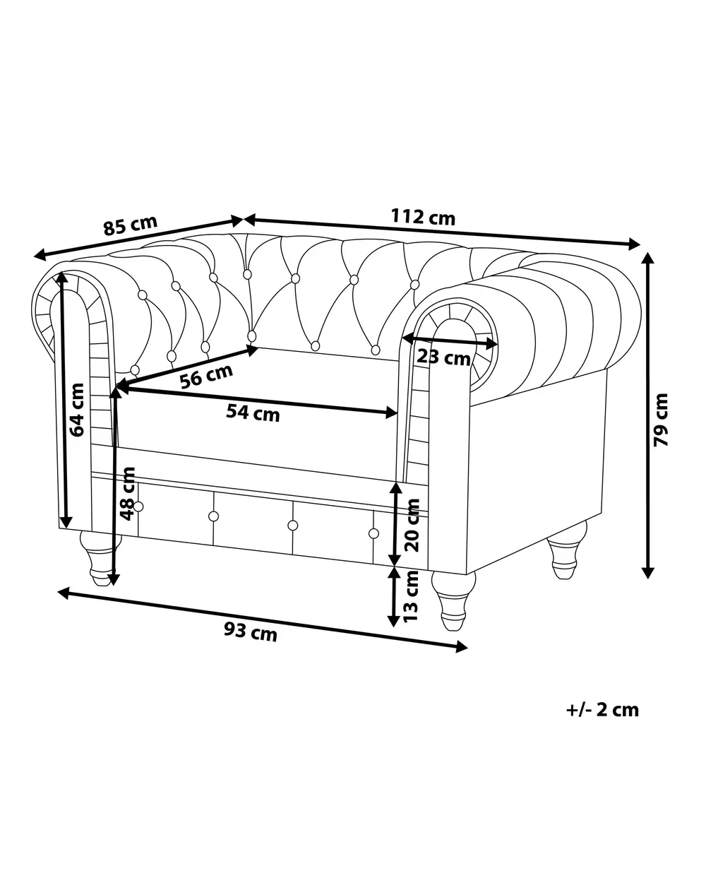 Poltrona CHESTERFIELD Tessuto Grigio chiaro
