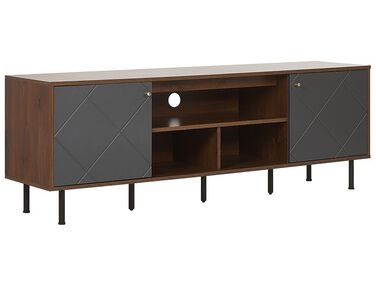 TV Stand Dark Wood and Grey PALMER