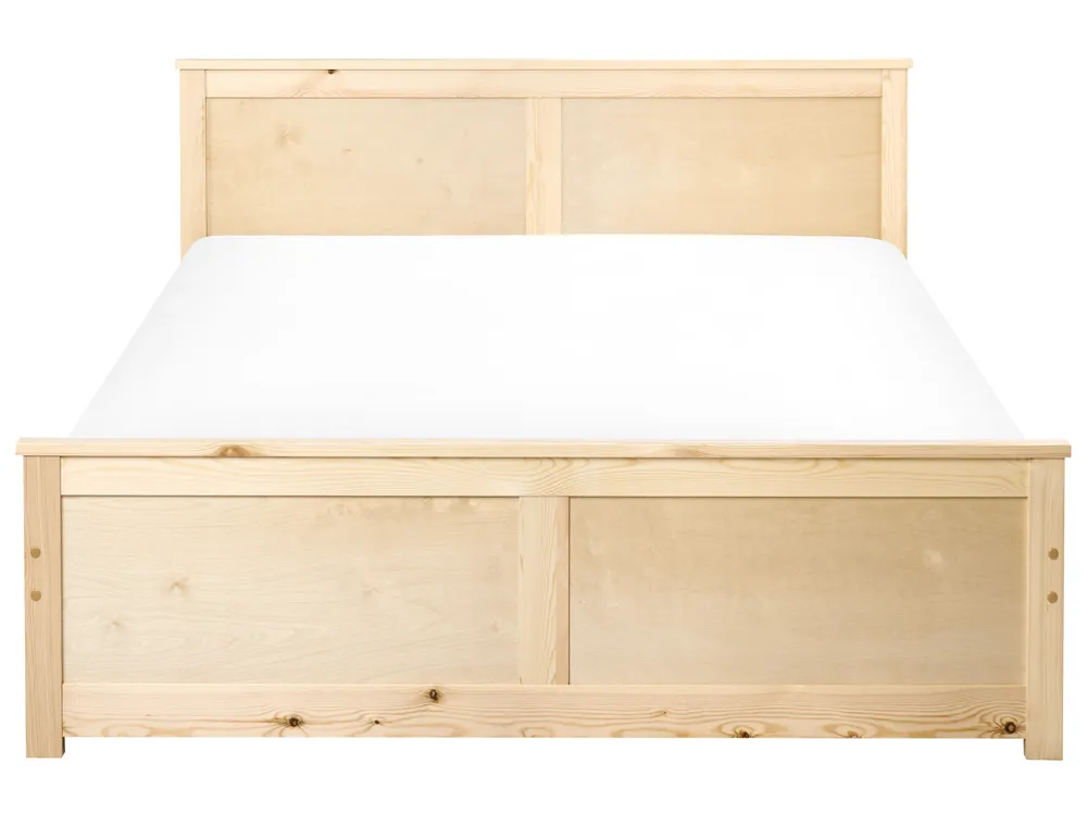 Bed Pine Wood DAUPHIN 180 x 200 cm (EU Super King) Light Brown_1059887