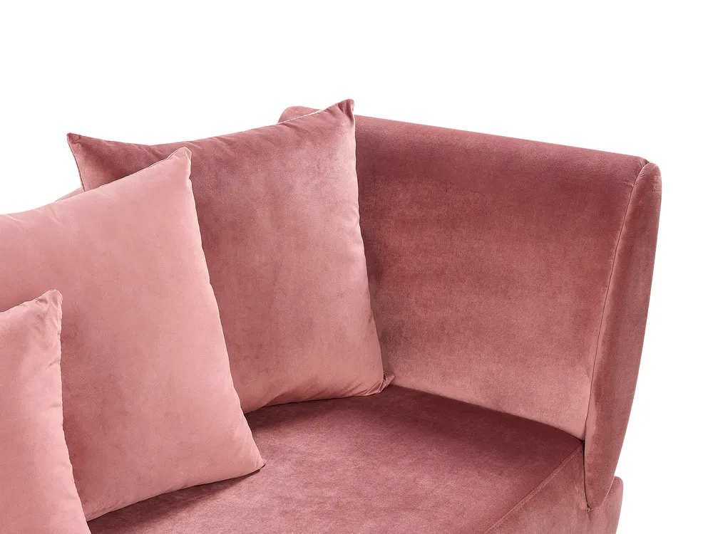 Right-Hand Chaise Longue MERI with Storage Velvet Pink_914308