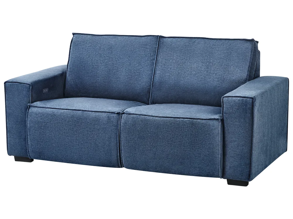 Electric Recliner Sofa 2 Seater NUKARI Fabric Blue_999327