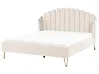 Bed Velvet AMBILLOU 180 x 200 cm (EU Super King) Light Beige