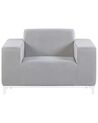 Lot de 2 fauteuils de jardin en tissu gris clair et blanc ROVIGO_863096