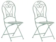 Bistro Set Folding TRENTO Metal Light Green_774532