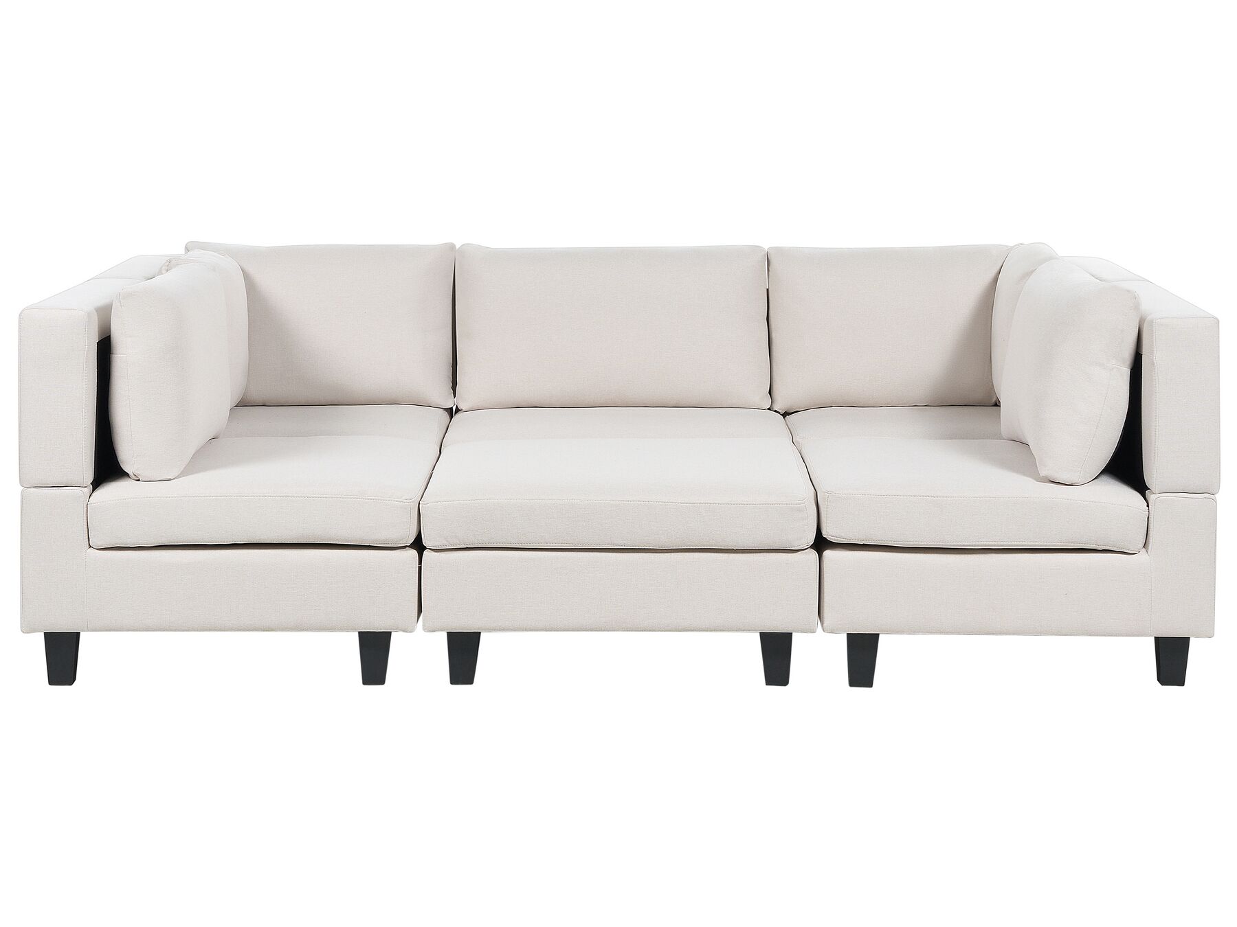 5-Seater Modular Fabric Sofa with Ottoman Light Beige UNSTAD_891132