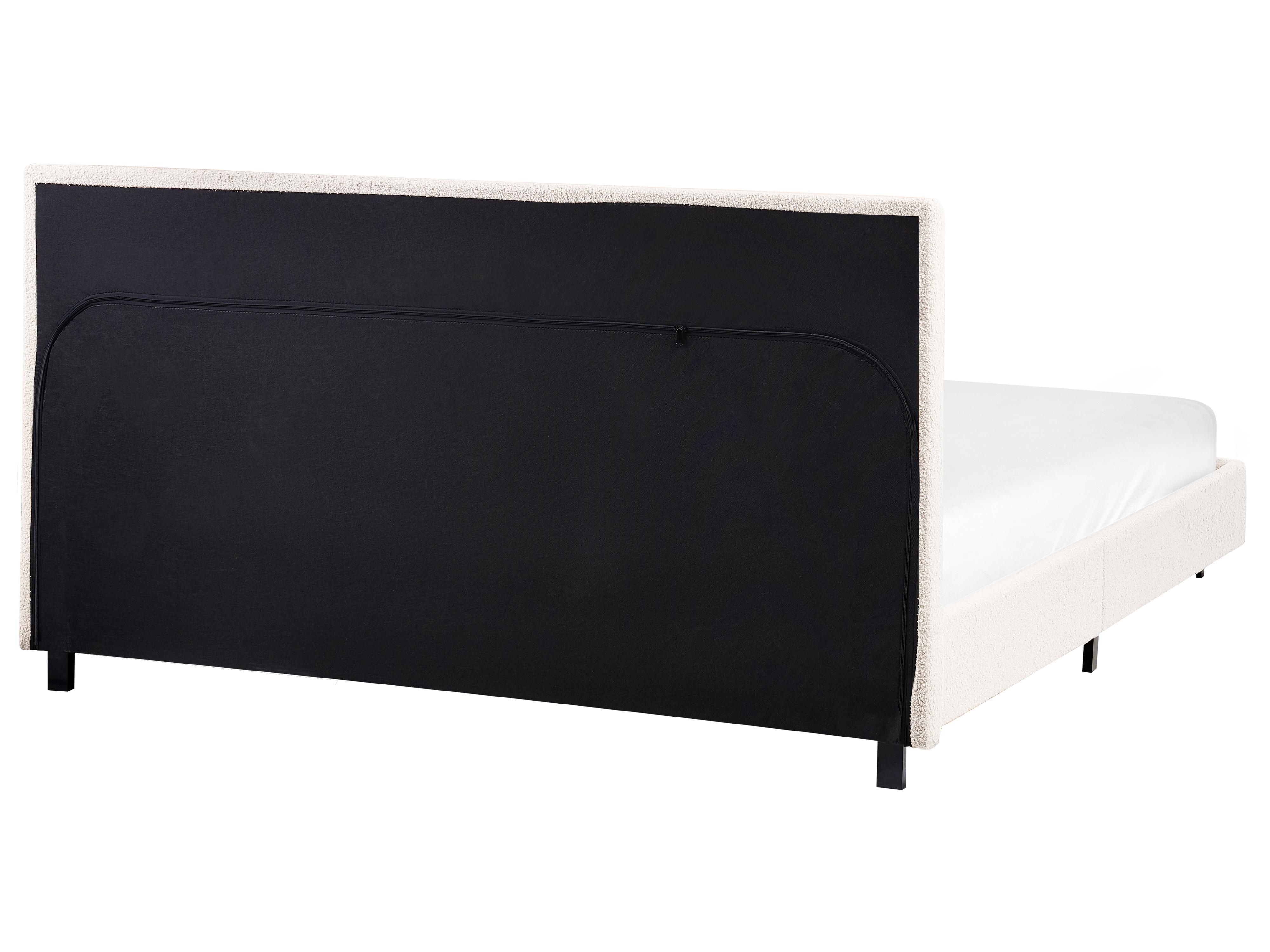 Bed Boucle ALBI 140 x 200 cm (EU Double) Off-White_981892