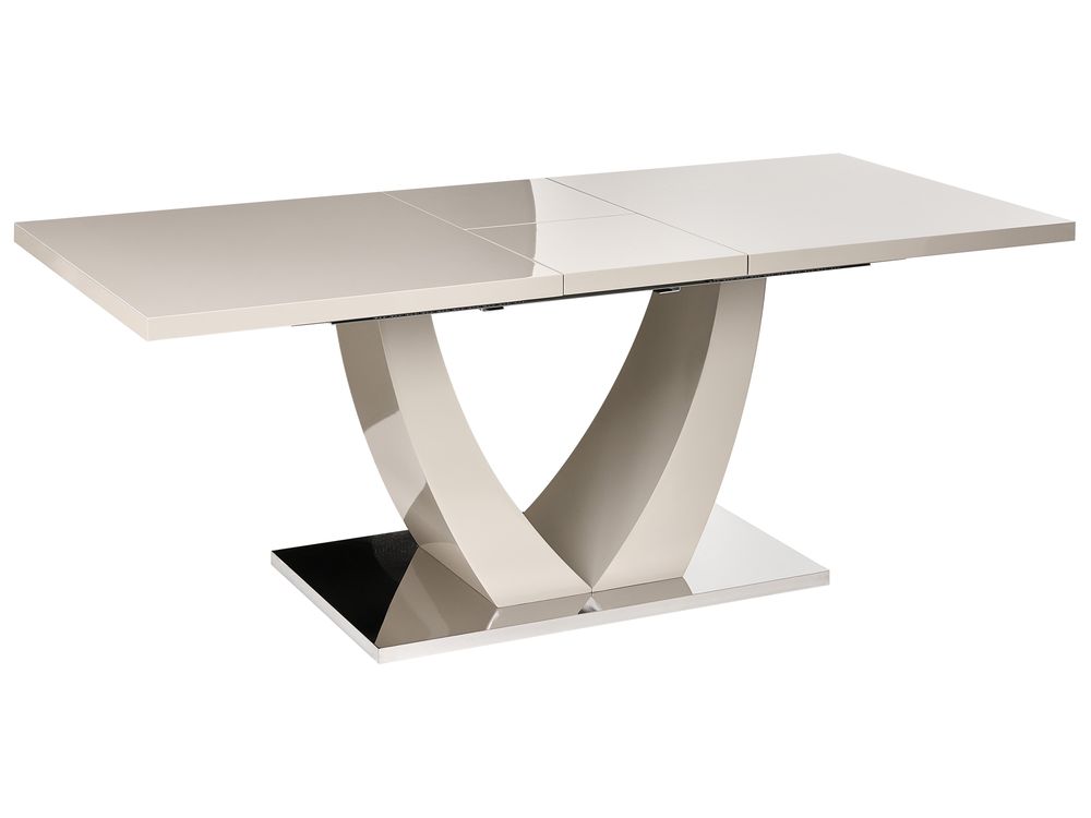 Extending Dining Table MERRAN Light Beige 160/200 cm 90 cm