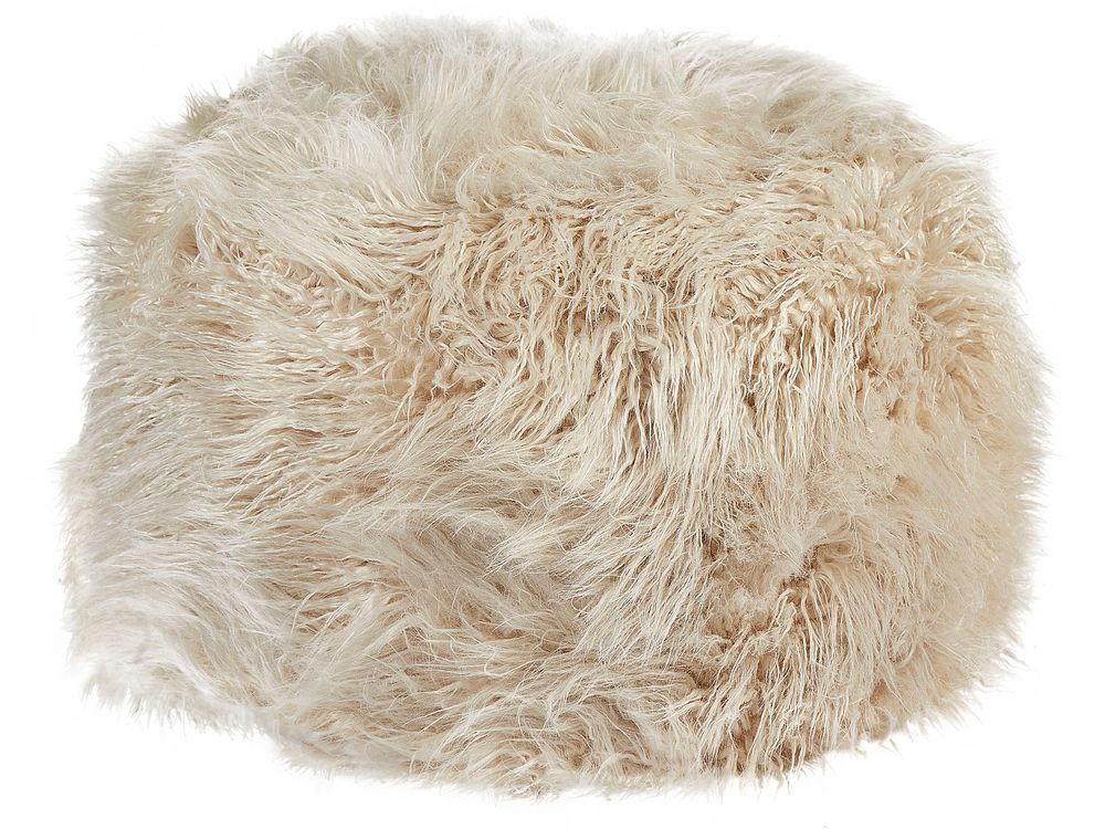 Pouf TUKKI Fourrure synthétique Beige clair