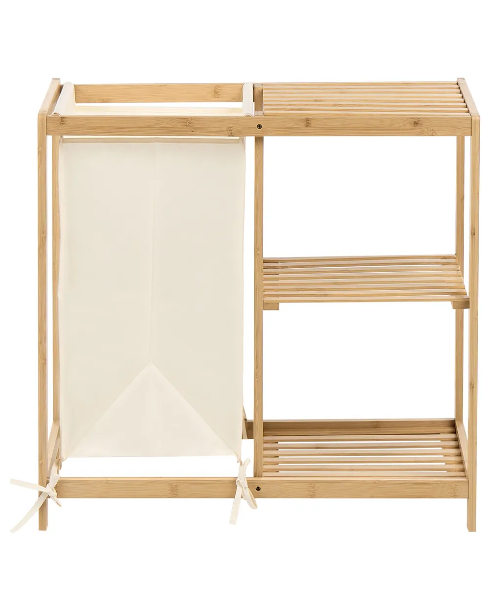 Meuble haut PUILAR 68 cm avec panier à linge Bambou Marron clair_1144370