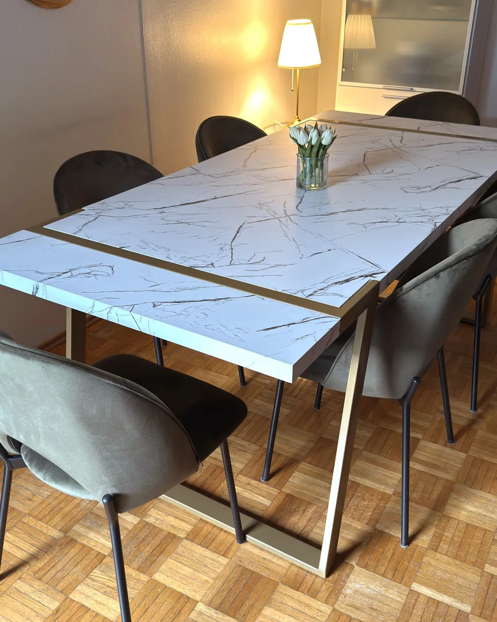 Dining Table MARTYNIKA White Marble 200 cm 90 cm_1054421