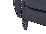 Sofa dla 3 osób SKIEN Welur Czarny_1170600
