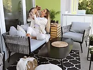 Lounge Set mit Tisch 4-Sitzer PREVEZA Polyrattan Grau_1177376