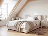Ottoman Bed LAURESSES Fabric Light Beige 120 x 200 cm (EU Small Double)