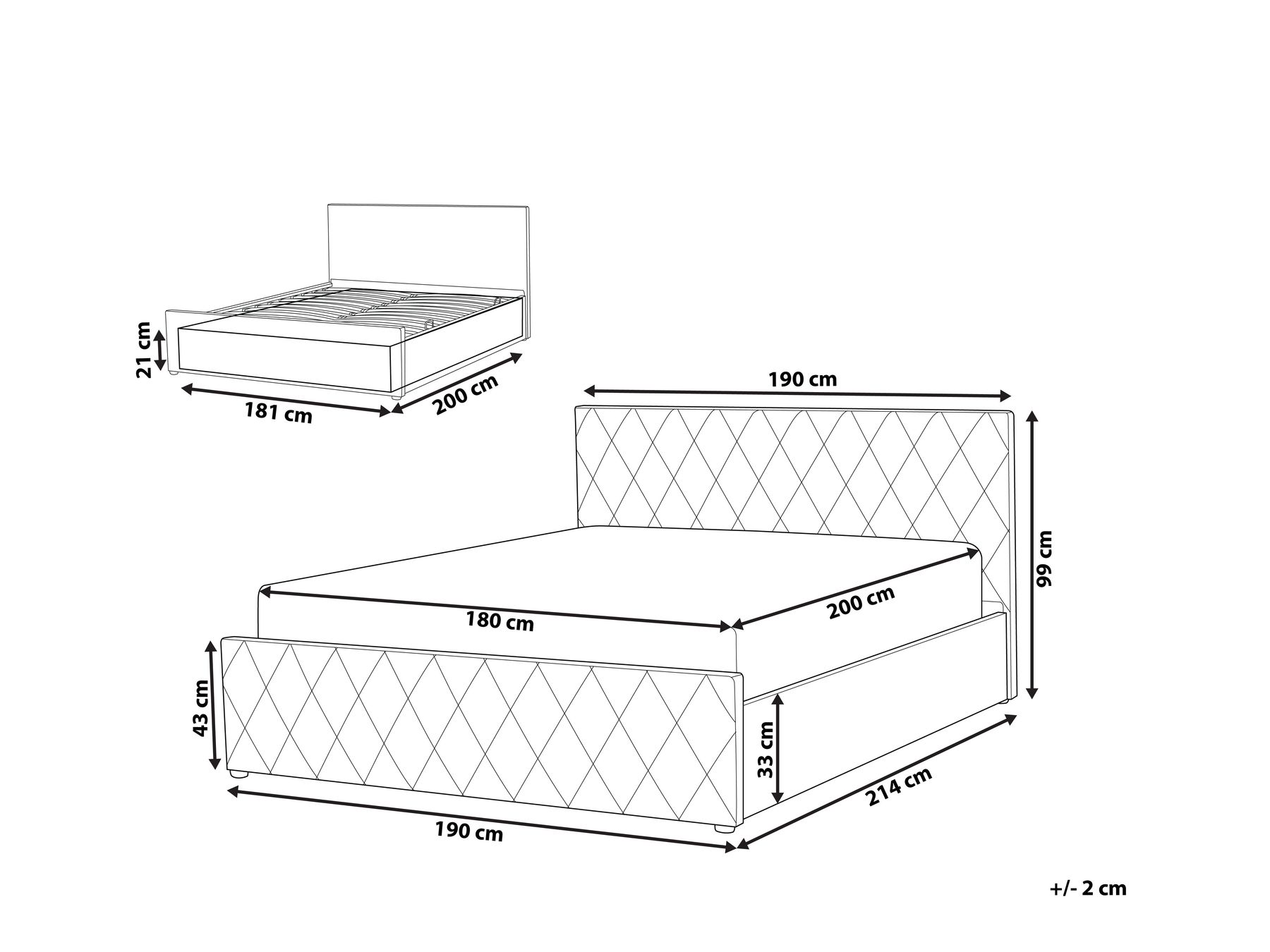 Ottoman Bed ROCHEFORT Velvet Pink 180 x 200 cm (EU Super King)_857447