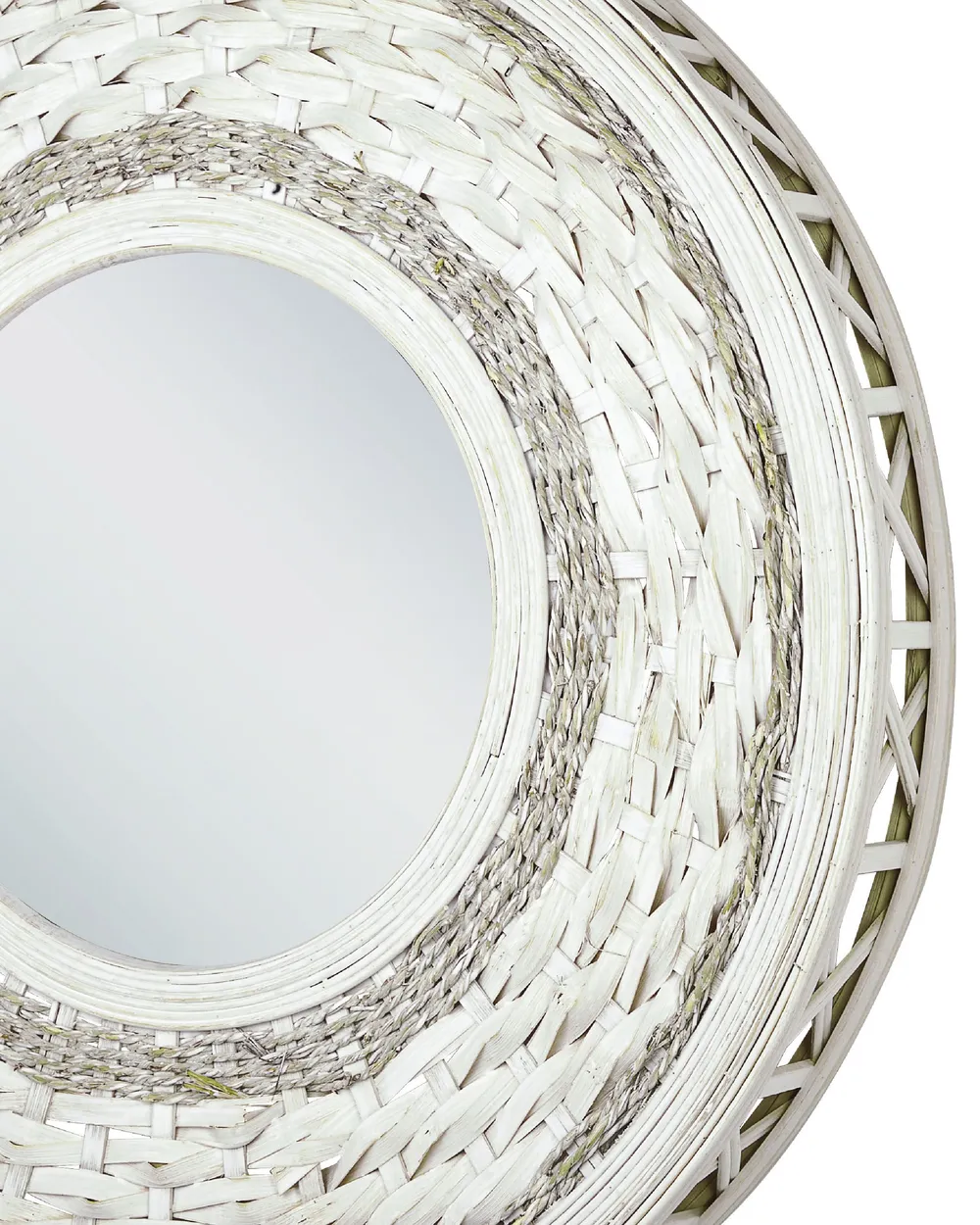 Wall Mirror SOLEDAD 61 cm 61 cm Bamboo White_848667