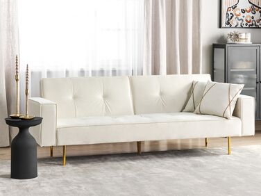 Velvet Sofa Bed Off-White VISNES