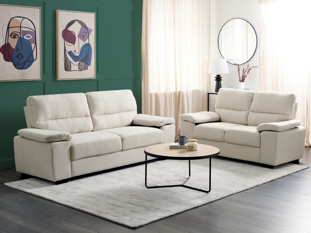 Ensemble de salon 5 places VOGAR Tissu Beige clair
