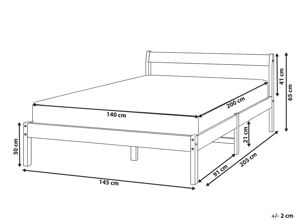 Bett mit Lattenrost Kiefernholz MADONE 140 x 200 cm Hellbraun_1131076