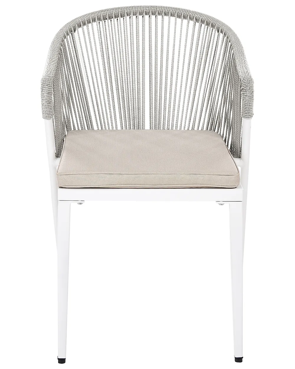 Set of 2 Garden Chairs with Cushions PARANEA Metal Off-White_1179674