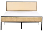 Bett mit Lattenrost Polyrattan AVANTON 140 x 200 cm Schwarz_976639