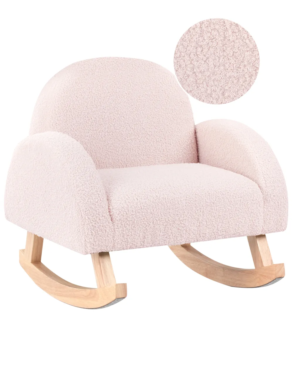 Kids Rocking Chair HUG Boucle Pastel Pink