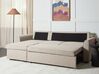 Right Hand Fabric Corner Sofa Bed with Storage Beige NESNA_912736