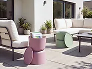 Set of 2 Side Tables with Storage ATACAMA 32/40 cm 32/40 cm Purple Green_1172129