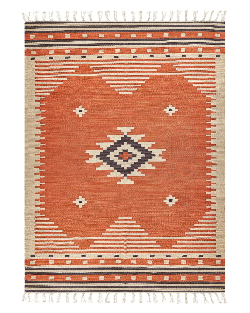 Tapis GAVAR Orange 140 x 200 cm Kilim Coton