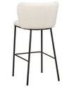 Sada 2 barových židlí buklé bílé MINA_884073