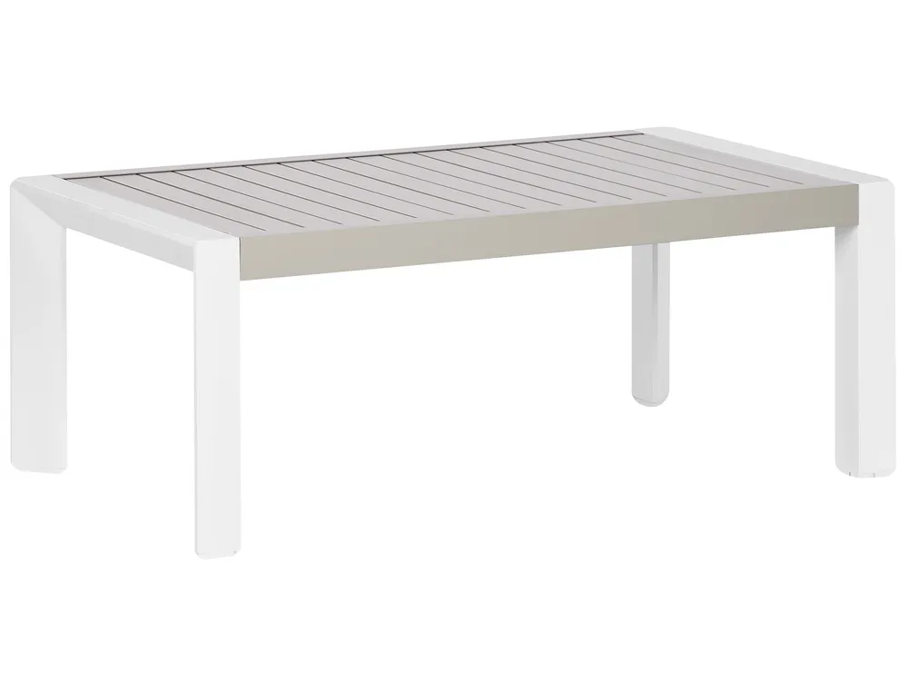 Stół ogrodowy CASTELLA 120 cm 70 cm Metal Beżowoszary