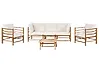 Garden Lounge Set with Table 5 Seater CERRETO Bamboo Off-White