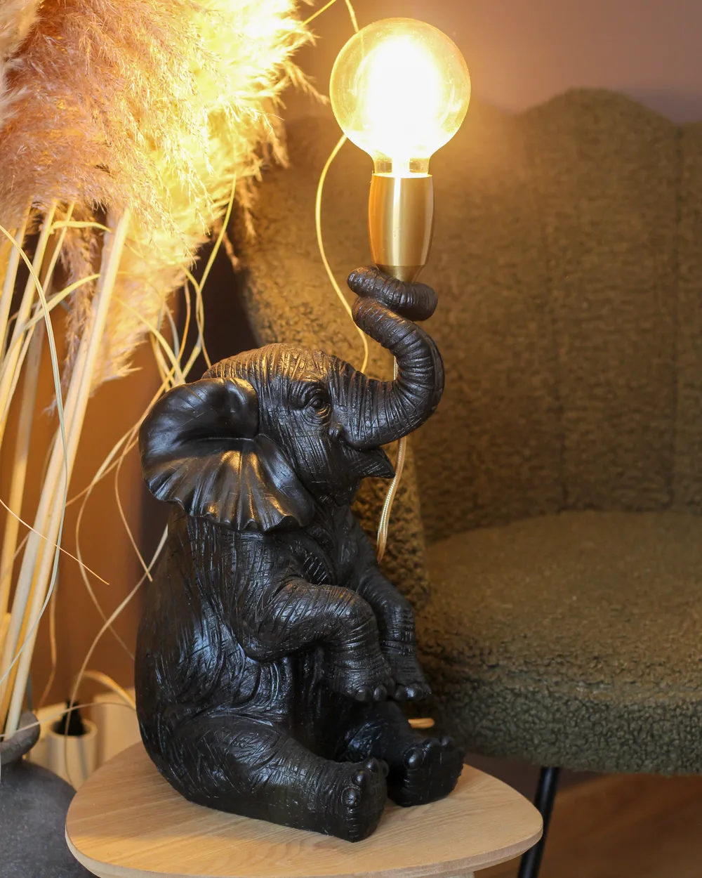 Lampada da tavolo Elefante FORTUNA Nero_1036760