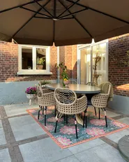 Set of 6 Garden Chairs with Cushions PRATELLO PE Rattan Natural_983006