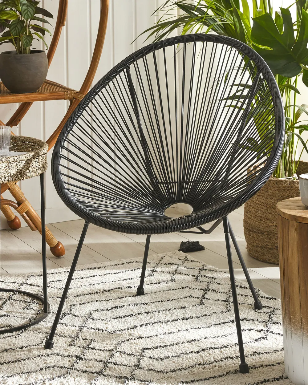 Garden Chair ACAPULCO II PE Rattan Black1