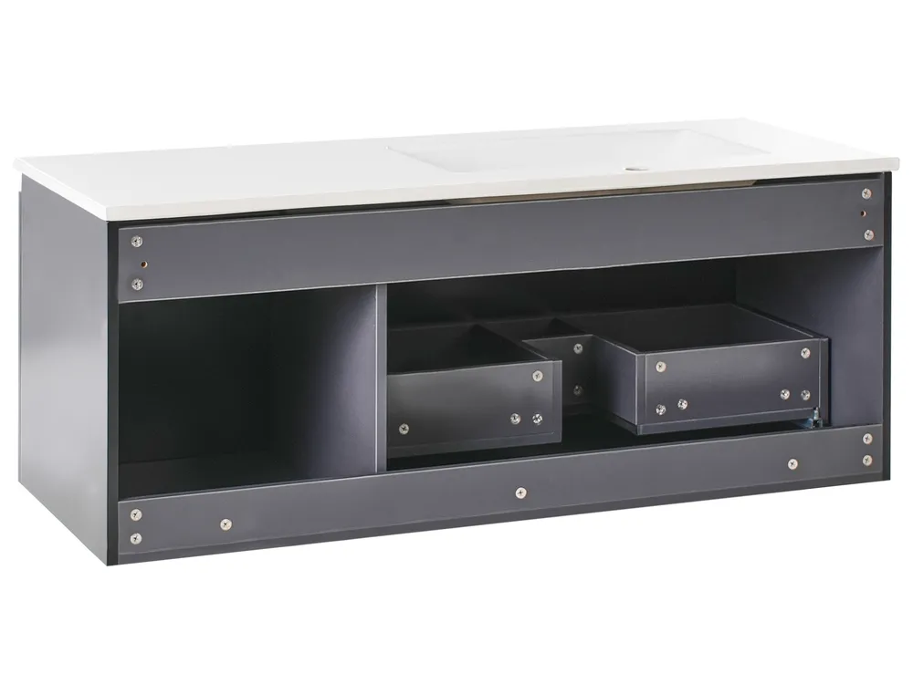 Wall Mounted Vanity Unit with Basin TIETE Black_1006111