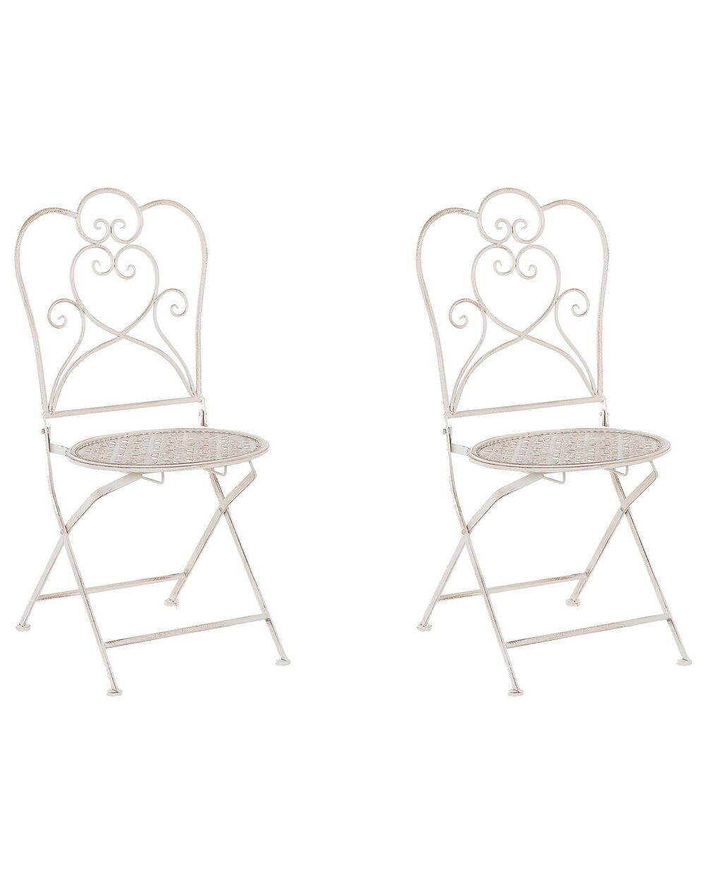 Set of 2 Garden Chairs TRIESTE Folding Metal Light Beige